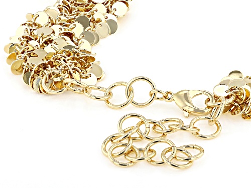 Pre-Owned 18k Yellow Gold Over Bronze Multi-Row Disc 20