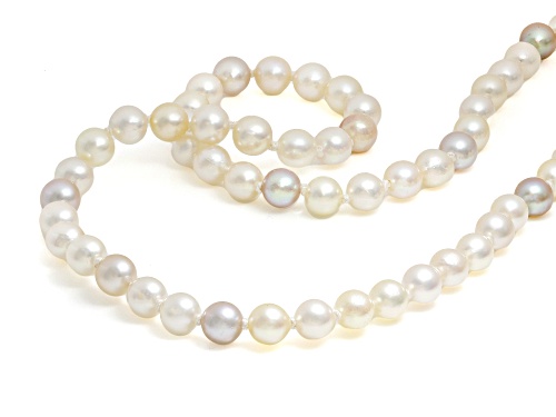 Pre-Owned 3.5mm Multi-Colored Cultured Japanese Akoya Pearl 14k Yellow Gold Over Silver 18 Inch Neck - Size 18
