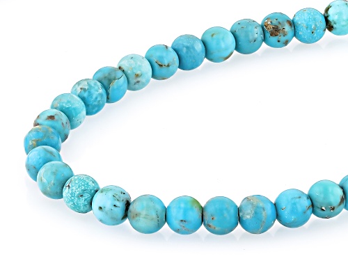 Pre-Owned 3-5mm Turquoise With 7xmm Cultured Freshwater Pearl 18k Yellow Gold Over Sterling Silver N - Size 18