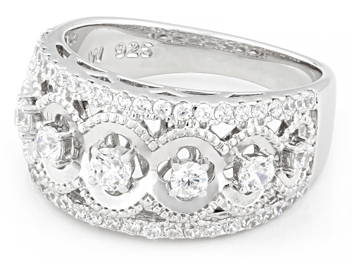 Pre-Owned Charles Winston For Bella Luce® 1.17ctw White Diamond Simulants Rhodium Over Sterling Silv - Size 6