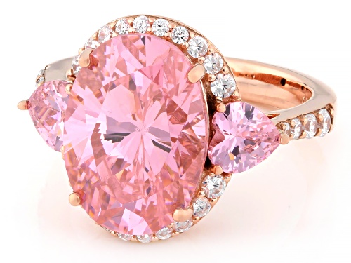 Pre-Owned Vanna K™ For Bella Luce® 12.15ctw Pink and White Diamond Simulant Eterno™ Rose Ring - Size 7