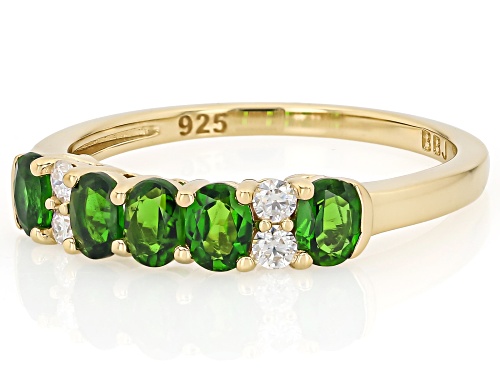 Pre-Owned 0.90ctw Chrome Diopside with 0.12ctw 18K Yellow Gold Over Sterling Silver Ring - Size 9