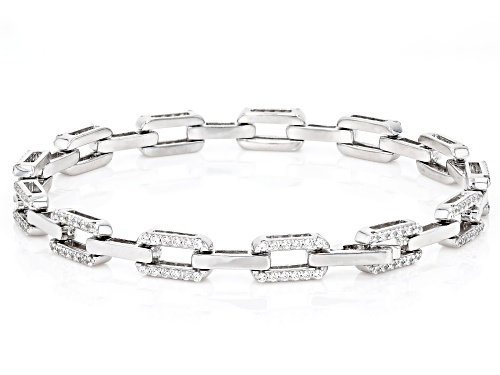 Pre-Owned Bella Luce® 2.25ctw White Diamond Simulant Rhodium Over Sterling Silver Bracelet - Size 7.25