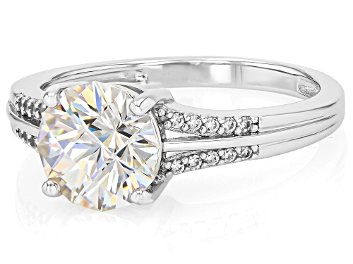 Pre-Owned 3.40ct Castle Cut Strontium Titanate With 0.09ctw White Zircon Rhodium Over Sterling Silve - Size 7