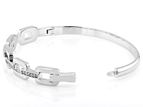 Pre-Owned Bella Luce® 0.58ctw White Diamond Simulant Rhodium Over Brass Bangle Bracelet - Size 7
