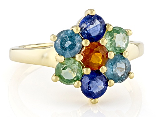 Pre-Owned 2.07ctw Multi Color Kyanite 18k Yellow Gold Over Sterling Silver Ring - Size 8