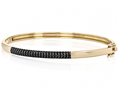 Pre-Owned 1.71ctw Black Spinel 18k Yellow Gold Over Sterling Silver Bangle Bracelet