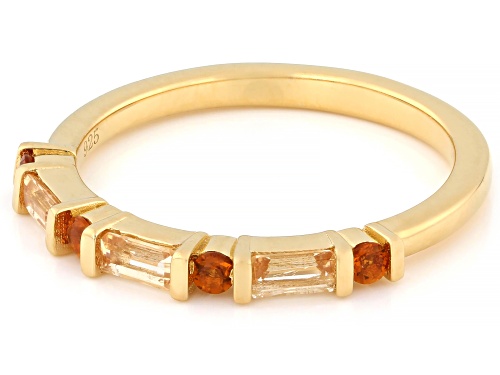 Pre-Owned 0.35ctw Imperial Topaz With 0.10ctw Madeira Citrine 18k Yellow Gold Over Sterling Silver R - Size 9