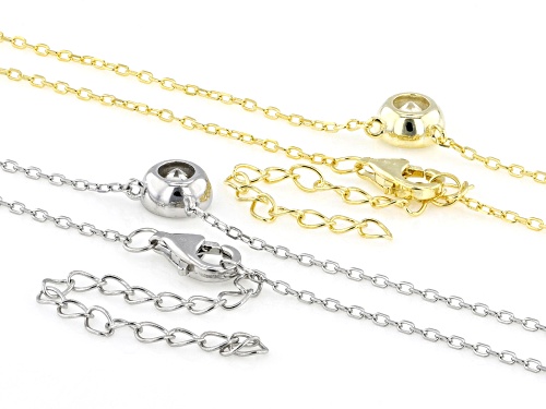 Pre-Owned Bella Luce® 3.16ctw Diamond Simulant Rhodium And 14k Yellow Gold Over Silver Necklace(1.91 - Size 17