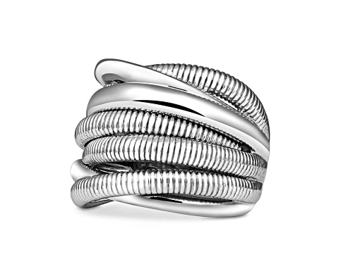 Pre-Owned Judith Ripka Couture Eternity Rhodium Over Sterling Silver Ring - Size 6