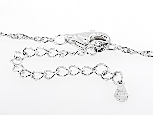 Pre-Owned 2.26ctw White Topaz with 0.29ctw White Zircon Rhodium Over Sterling Silver Pendant with Ch