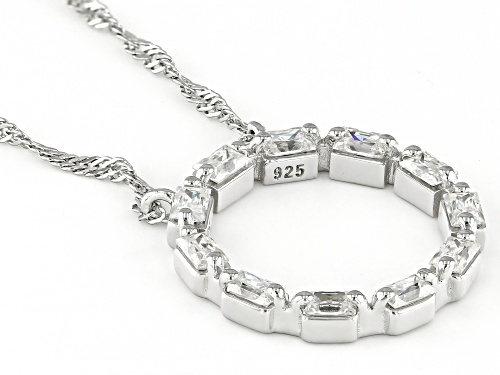 Pre-Owned MOISSANITE FIRE® .77CTW DEW BAGUETTE PLATINEVE® CIRCLE NECKLACE - Size 18