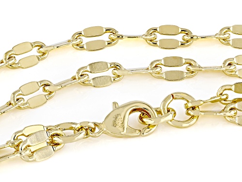 Pre-Owned Moda Al Massimo® 18k Yellow Gold Over Bronze 5.5mm Multi-Row Mirror Link Necklace - Size 20