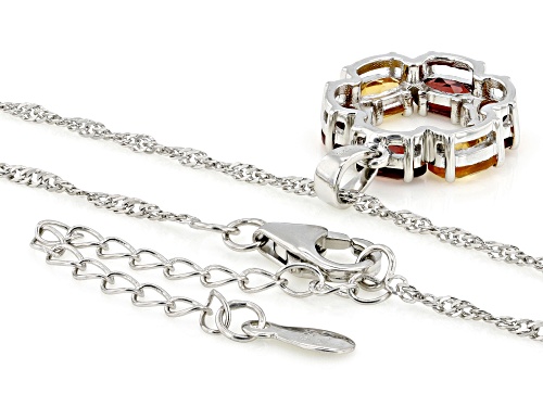 Pre-Owned .72ct Madeira Citrine with 1.98ctw Vermelho Garnet™ & Citrine Platinum Over Silver Pendant