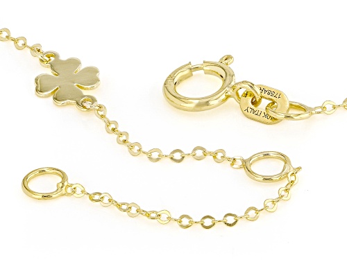 Pre-Owned Splendido Italian Jewelry™ 10k Yellow Gold Clover Station Bracelet - Size 8