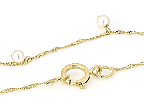 Pre-Owned 2.5mm White Cultured Freshwater Pearl 14k Yellow Gold 18 Inch Necklace - Size 18