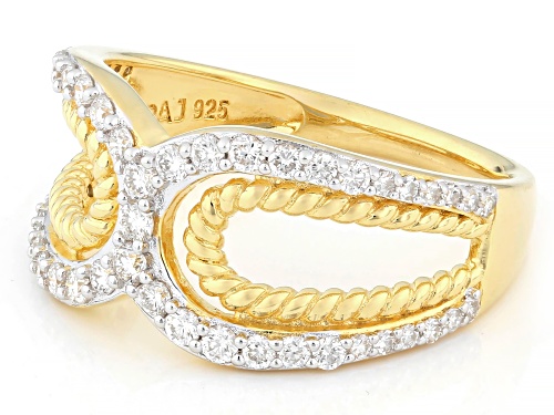 Pre-Owned Prazana® Lab-Grown Diamonds 0.50ctw Diamond 18K Yellow Gold and Rhodium Over Silver Ring, - Size 10