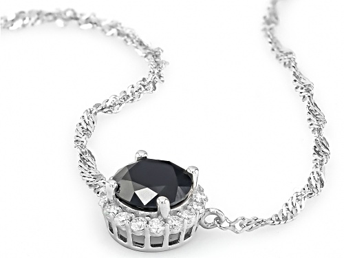 Pre-Owned MOISSANITE FIRE® AND BLACK MOISSANITE 1.52CTW DEW ROUND BRILLIANT PLATINEVE® HALO NECKLACE - Size 18