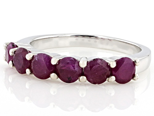 Pre-Owned 1.64ctw Ruby Rhodium Over Sterling Silver 6-Stone Ring - Size 7