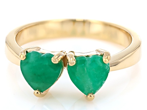 Pre-Owned 1.18ctw Emerald 10K Yellow Gold Ring - Size 7