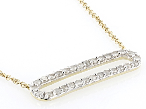 Pre-Owned 0.33ctw Round White Diamond 10k Yellow Gold Bar Necklace - Size 18