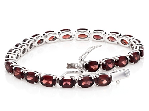 Pre-Owned 19.50ctw Red Zircon Sterling Silver Bracelet - Size 7.25