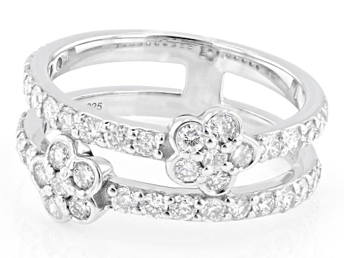 Pre-Owned Prazana® Lab-Grown Diamonds 1.15ctw Round Diamond Rhodium Over Sterling Silver Ring, G-H V - Size 7