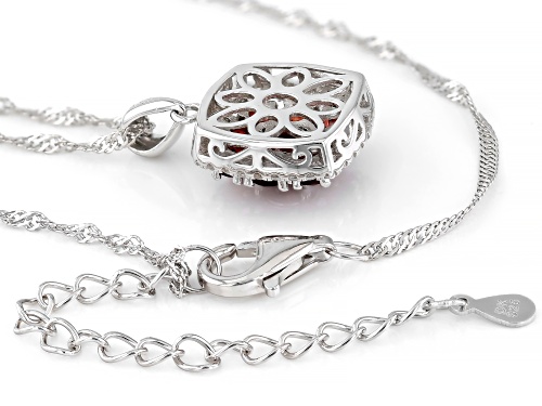 Pre-Owned 1.35ctw Color Shift Garnet with 0.37ctw White Zircon Rhodium Over Sterling Silver Pendant