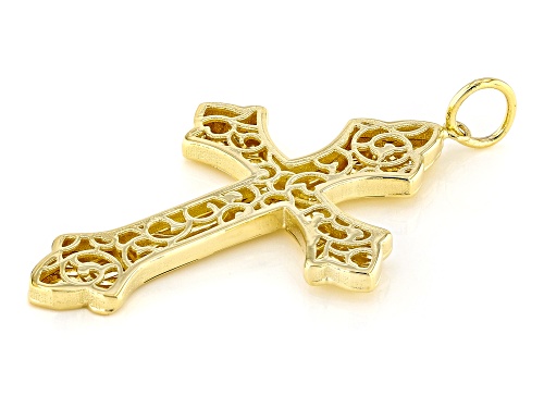 Pre-Owned Stefano Oro® 14k Yellow Gold Narciso Ricami Cross Pendant