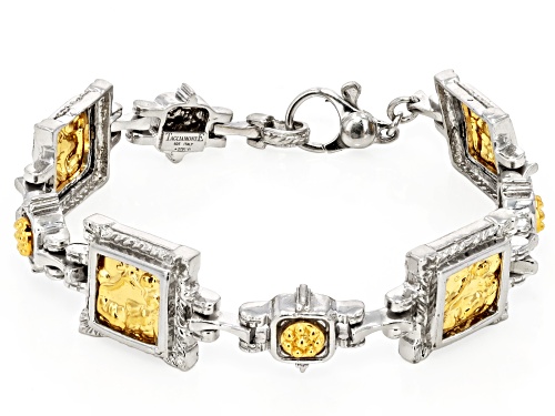Pre-Owned Tagliamonte 18k Yellow Gold Over Sterling Silver and Sterling Silver Bi-Color Maternity Br - Size 7.5