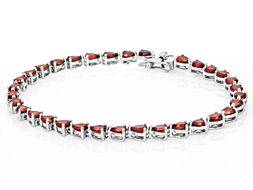 Pre-Owned 8.93ctw Pear Shape Vermelho Garnet™ Rhodium Over Sterling Silver Tennis Bracelet - Size 8