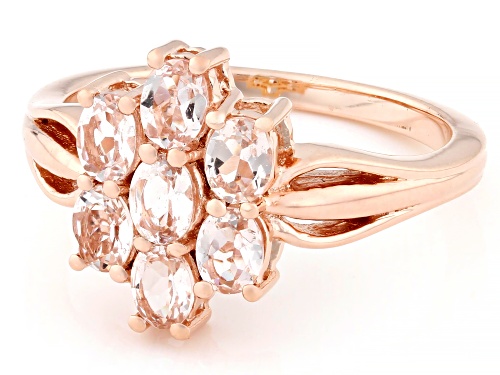 Pre-Owned 0.89ctw Peach Morganite 18k Rose Gold Over Sterling Silver Ring - Size 9