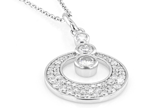 Pre-Owned MOISSANITE FIRE® 1.20CTW DEW ROUND BRILLIANT PLATINEVE® PENDANT AND CHAIN