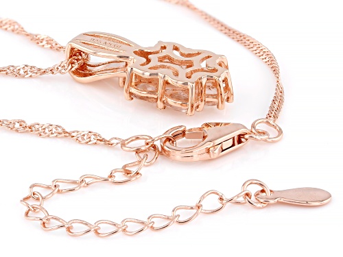 Pre-Owned 0.89ctw Peach Morganite Pendant With 18k Rose Gold Over Sterling Silver Pendant With Chain
