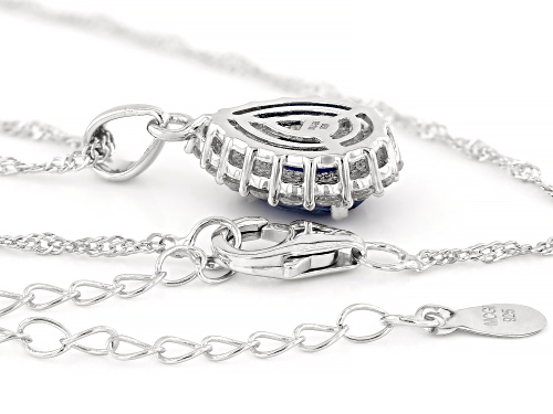 Pre-Owned 1.96ct Kyanite With 0.76ctw White Zircon Rhodium Over Sterling Silver Pendant with Chain