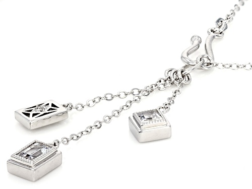Pre-Owned Bella Luce® 1.44ctw White Diamond Simulant Rhodium Over Sterling Silver Necklace(0.87ctw D - Size 18