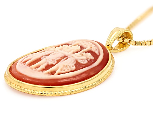 Pre-Owned Cameoso™ 18k Yellow Gold Over Bronze 30x20mm 