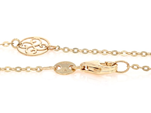 Pre-Owned 10k Yellow Gold Filigree Disc Station Necklace - Size 18