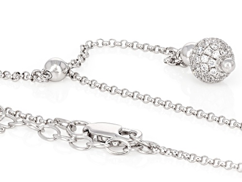 Pre-Owned Bella Luce® 1.07ctw White Diamond Simulant Rhodium Over Sterling Silver Necklace - Size 18