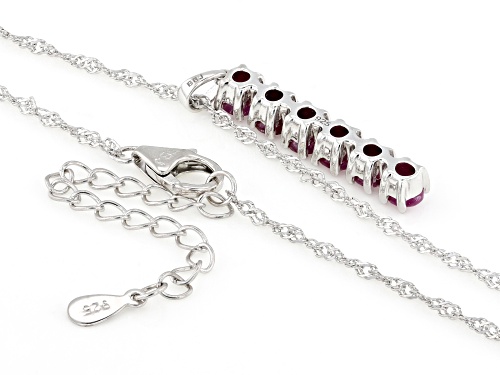 Pre-Owned 1.64ctw Ruby Rhodium Over Sterling Silver 6-Stone Pendant with Chain