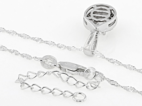 Pre-Owned Prazana® Lab-Grown Diamonds 0.55ctw White Diamond Rhodium Over Sterling Silver Pendant, H