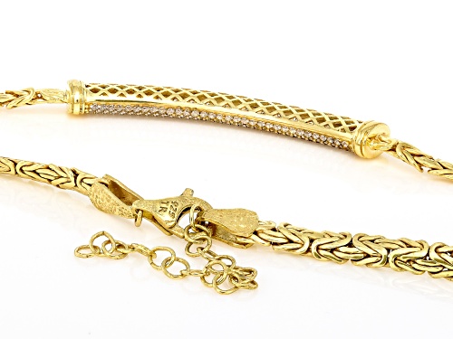 Pre-Owned Artisan Collection of Turkey™ Pave Bella Luce® 18K Gold Over Silver 5mm Byzantine 18