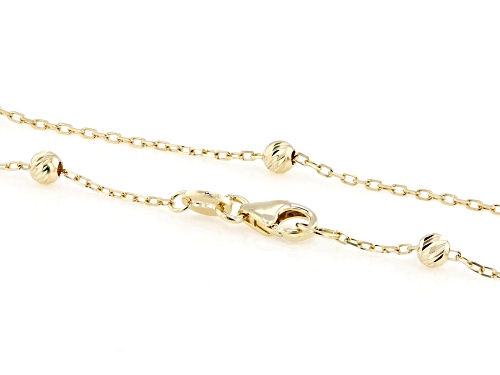 Pre-Owned 10k Yellow Gold Diamond Cut Bead Station Necklace - Size 20