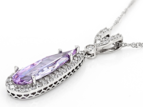 Pre-Owned Charles Winston For Bella Luce® Lavender & White Diamond Simulants Rhodium Over Silver Pen