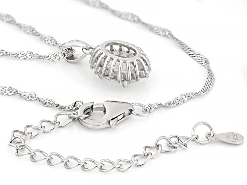 Pre-Owned 1.88ctw White Zircon Rhodium Over Sterling Silver Pendant with Chain
