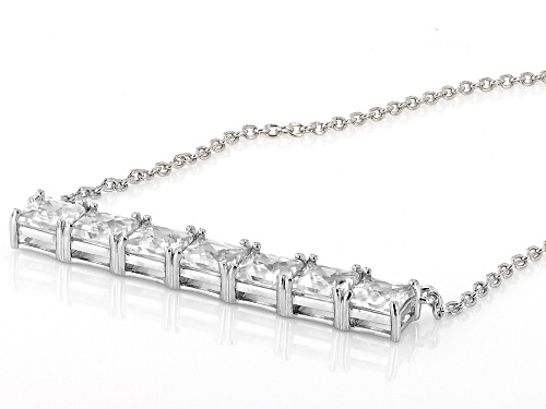 Pre-Owned 5.06ctw White Zircon Rhodium Over Sterling Silver Necklace - Size 18