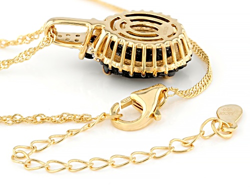 Pre-Owned 4.61ctw Tourmalinated Quartz, Spinel, Zircon 18k Yellow Gold Over Sterling Silver Pendant