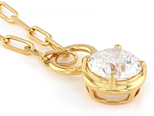 Pre-Owned Prazana®Lab-Grown Diamonds 1.15ct Round Diamond 14K Gold Over Sterling Silver Necklace, G- - Size 18
