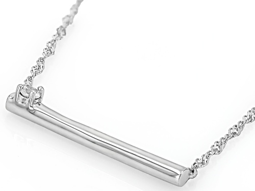 Pre-Owned 0.14ctw Round White Zircon Rhodium Over Sterling Silver Necklace - Size 18