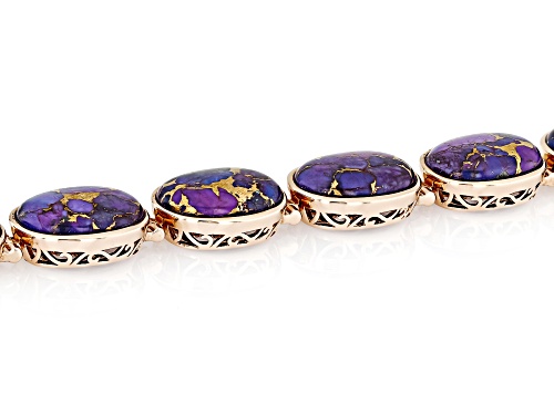 Pre-Owned Timna Jewelry Collection™ 20x14mm Purple Turquoise Copper Bracelet - Size 7.25